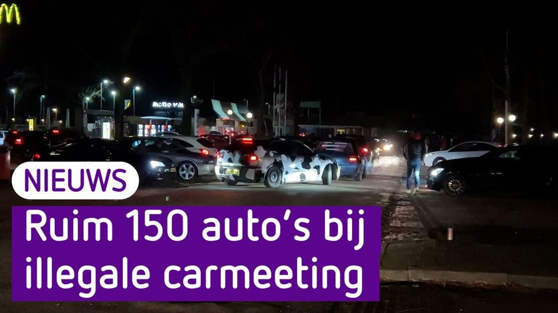 Ruim 150 auto’s bij illegale carmeeting