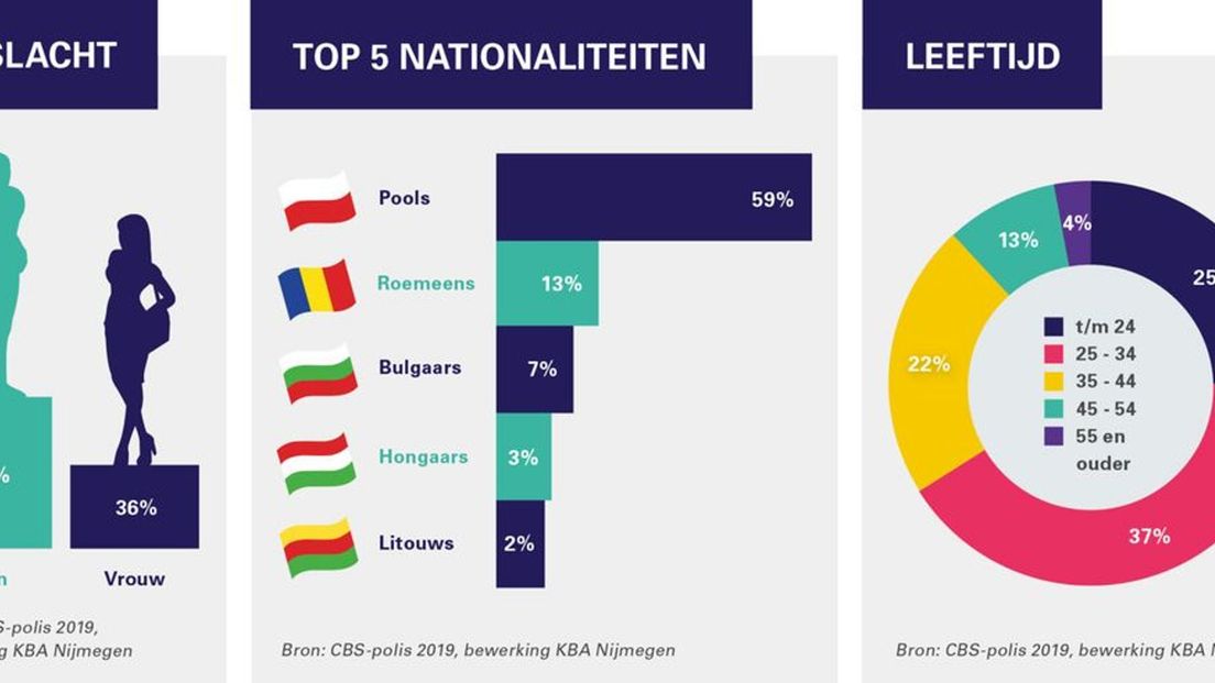 Arbeidsmigranten in Nederland in 2019.