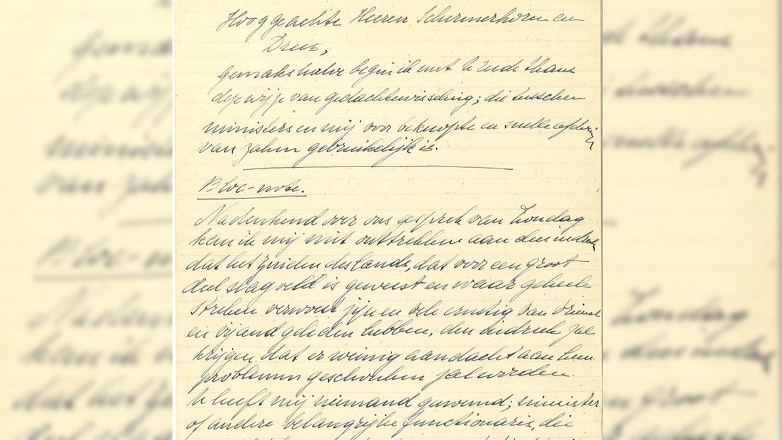 Brief van koningin Wilhelmina aan Willem Drees.