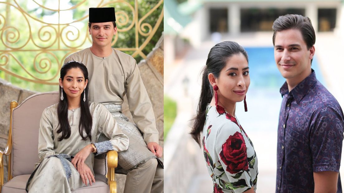 Dennis uit Lisse en zijn Maleisische prinses Tunku Aminah (Foto's: ANP)