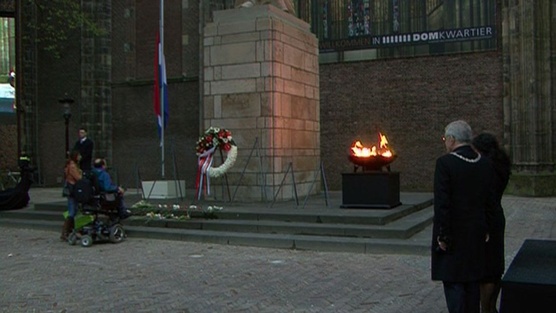De herdenking vorig jaar op het Domplein.