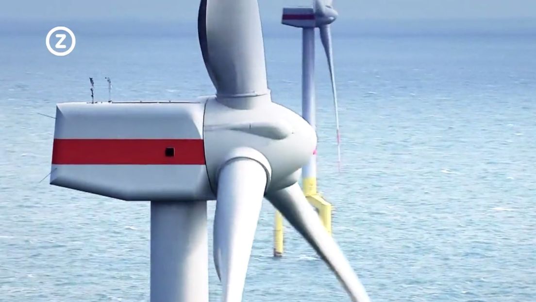 Animatie van het te bouwen windpark voor de Zeeuwse kust