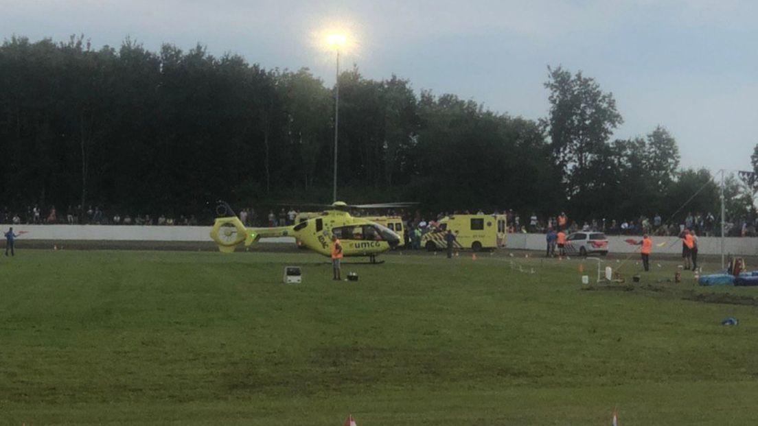 De traumahelikopter is geland