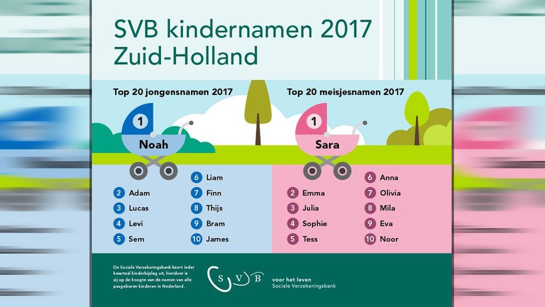 SVB Kindernamen 2017 Zuid-Holland