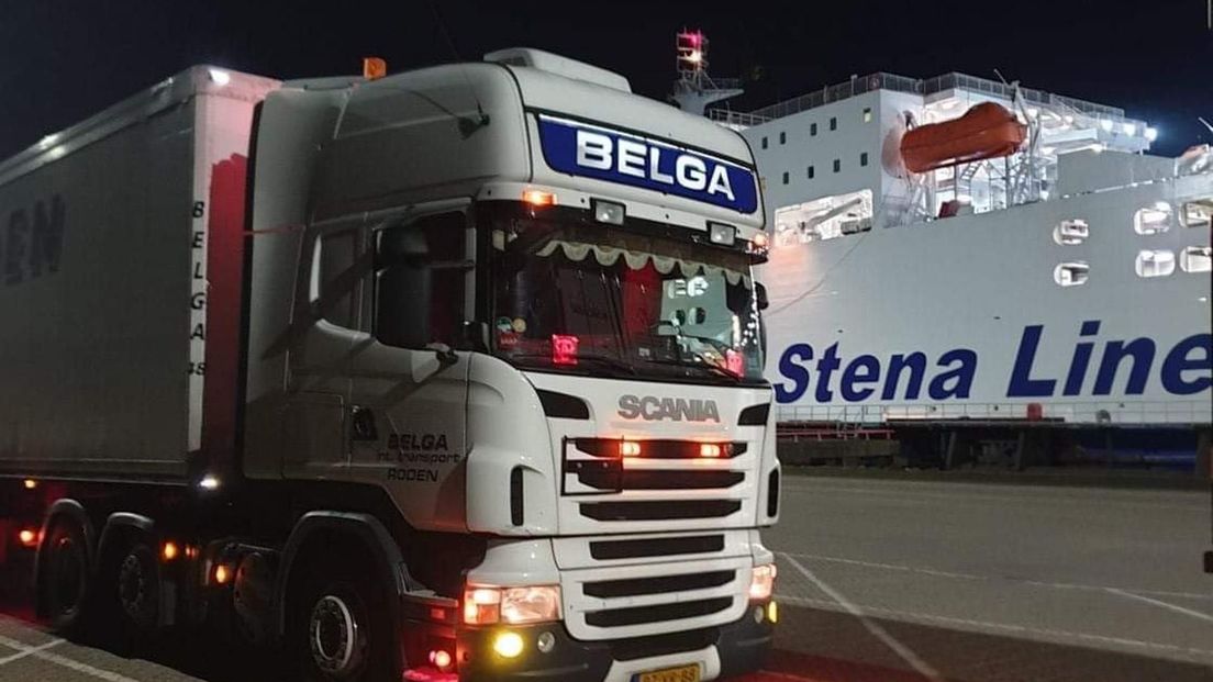 Een Belga-truck in de haven