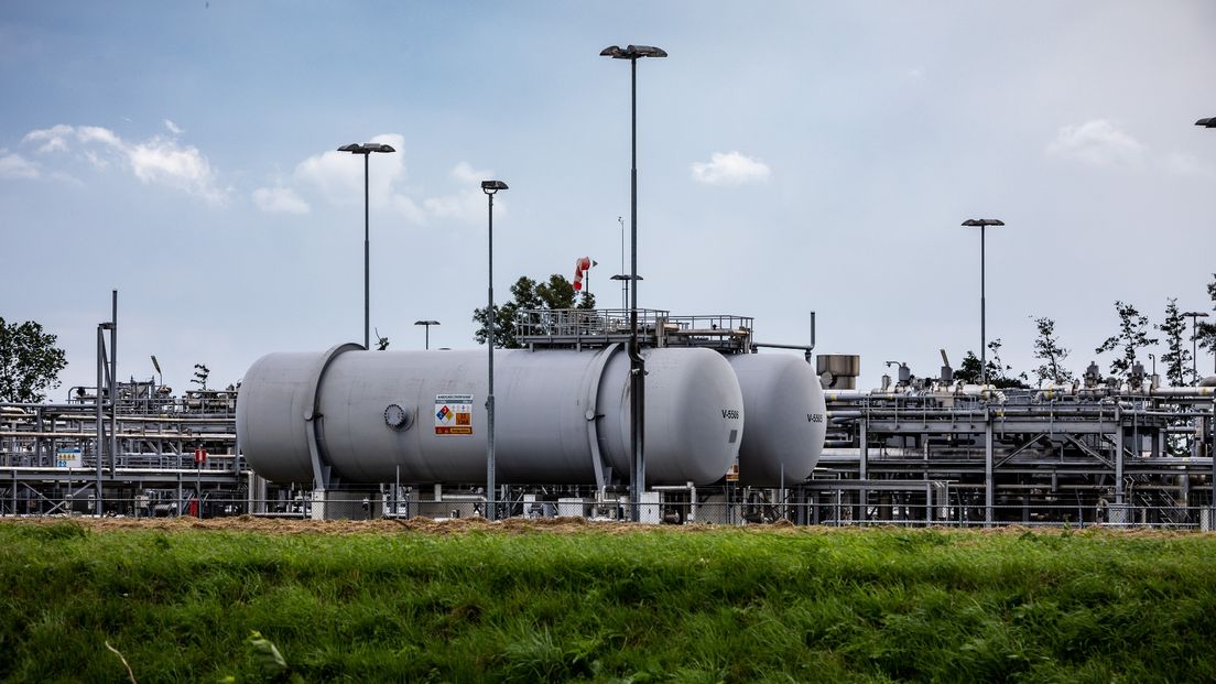 De gaswinningslocatie van de NAM in Scheemda