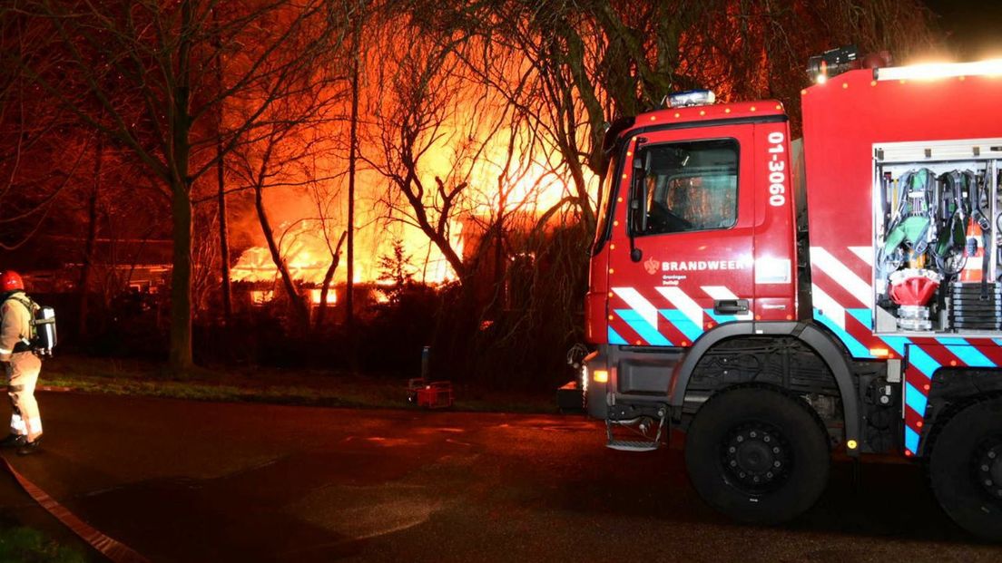 Brand in een pand aan de Tolweg in Appingedam.